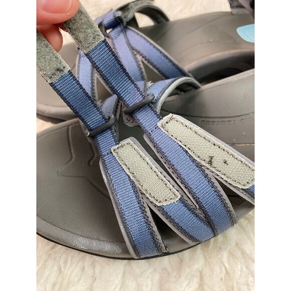 Teva 4266 Tirra Women's 10 Gray Blue Strappy Slingback Sport Sandals - Picture 3 of 10